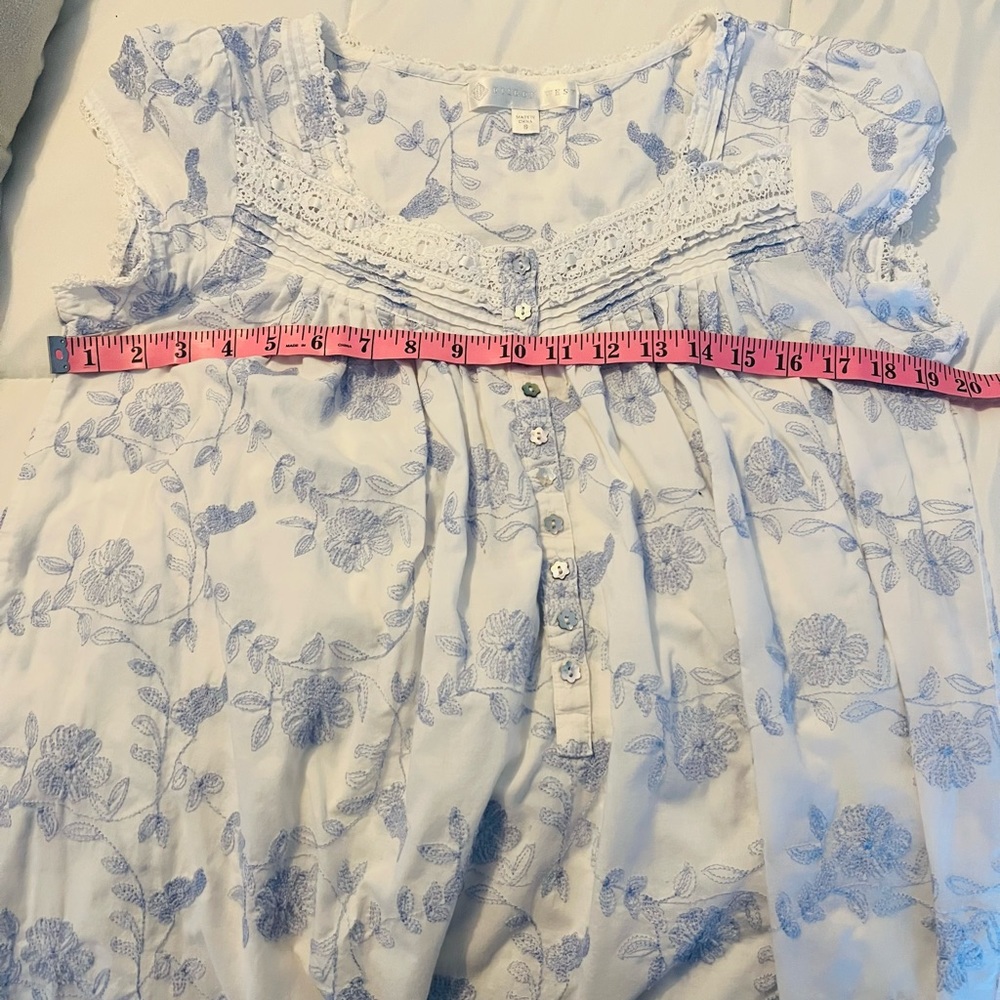 Eileen West White Cotton Embroidered Cap Sleeve Ballet Gown S - Picture 7 of 9
